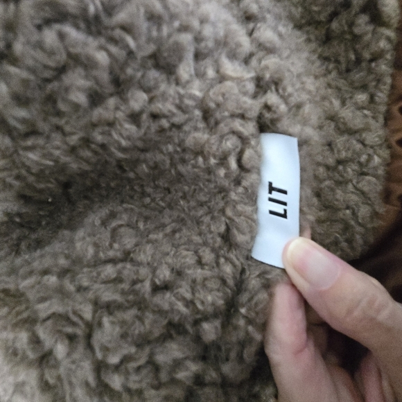 Lit Cozy Teddy Hooded Brown Jacket Size L - Picture 3 of 11